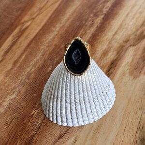 24K Gold Double Dipped Agate Druzy Geode Ring